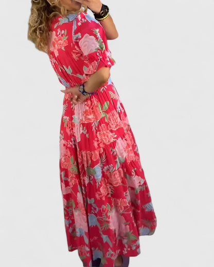 Miriam – Floral Vestido con V-Neck
