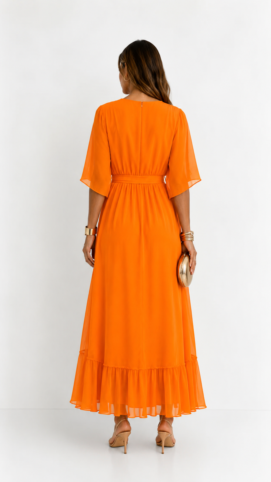 Isabelle | Elegant Chiffon Wrap Vestido Maxi