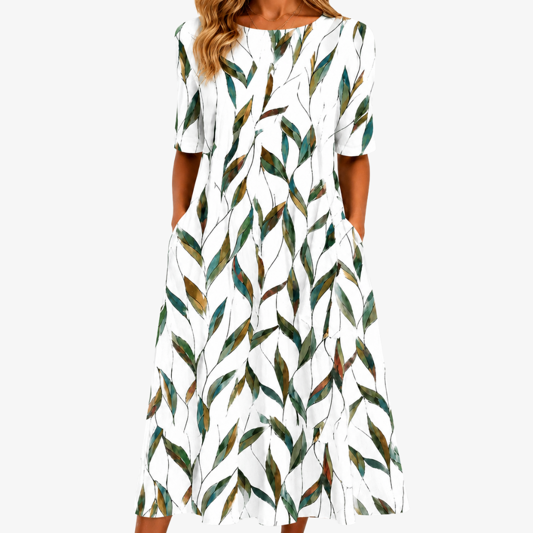 Willow Pradera Botanical con Bolsillos Invisibles Vestido Midi
