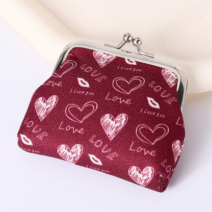 Silueta Corazón con Estampado de Autor Cartera de Piel Premium