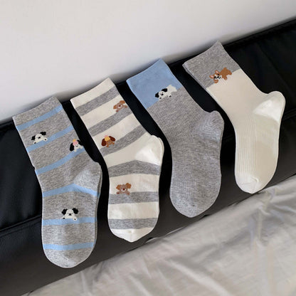 Lässige Calcetines de Hilo con Welpenmotiv
