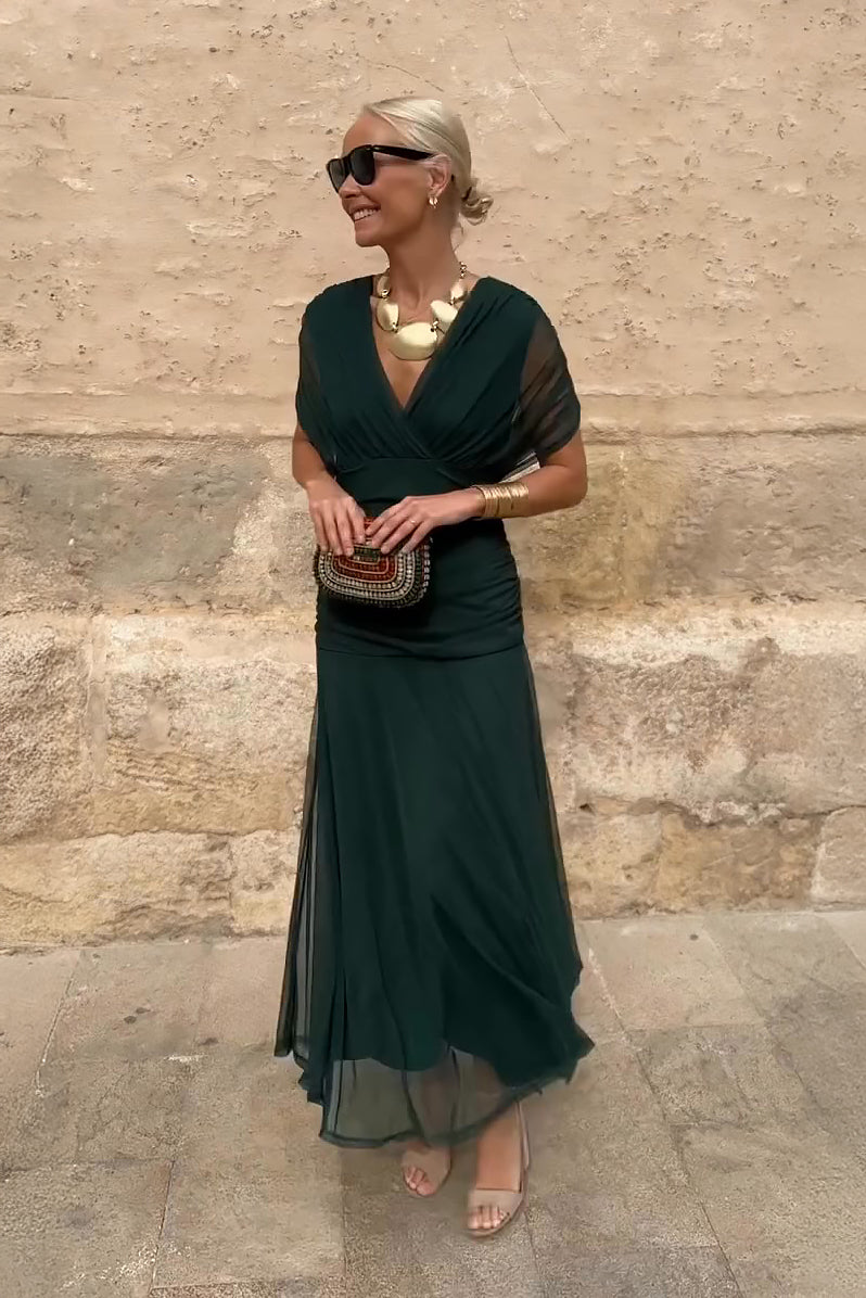 Luisa | Elegant Long Party Vestido con V-Neck
