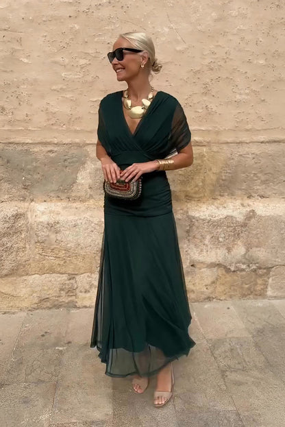 Luisa | Elegant Long Party Vestido con V-Neck