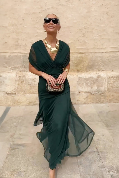 Luisa | Elegant Long Party Vestido con V-Neck