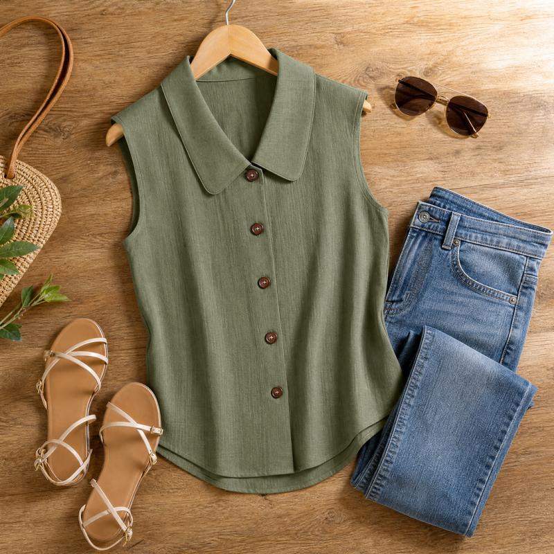 Casual Refinado Einfarbiges Top de Alta Costura
