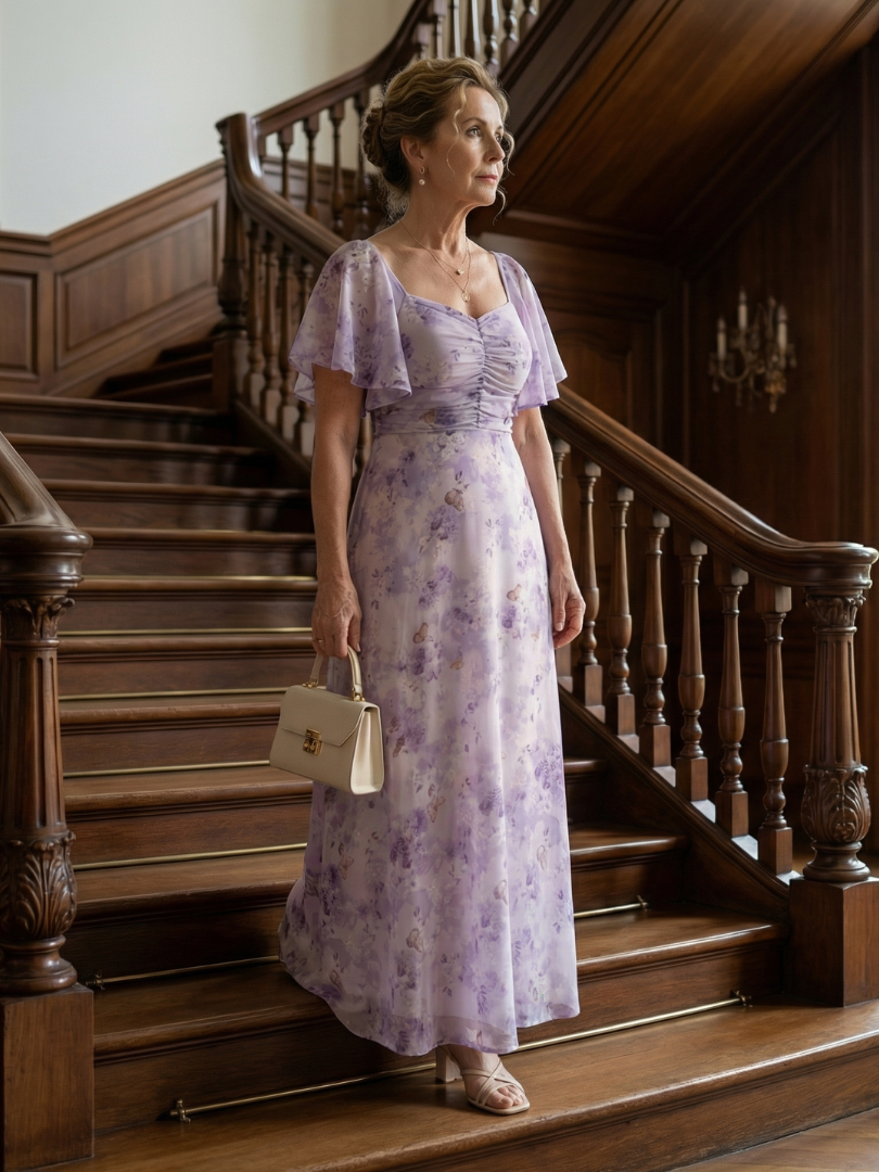 Vaelis |  Flutter Sleeve Vestido Midi