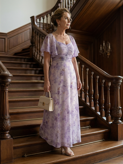 Vaelis |  Flutter Sleeve Vestido Midi