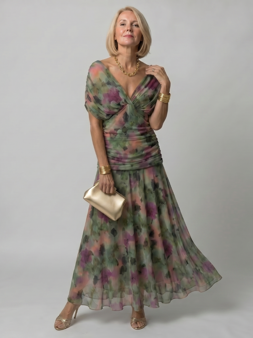 Calen | Off Shoulder Flow Vestido Midi