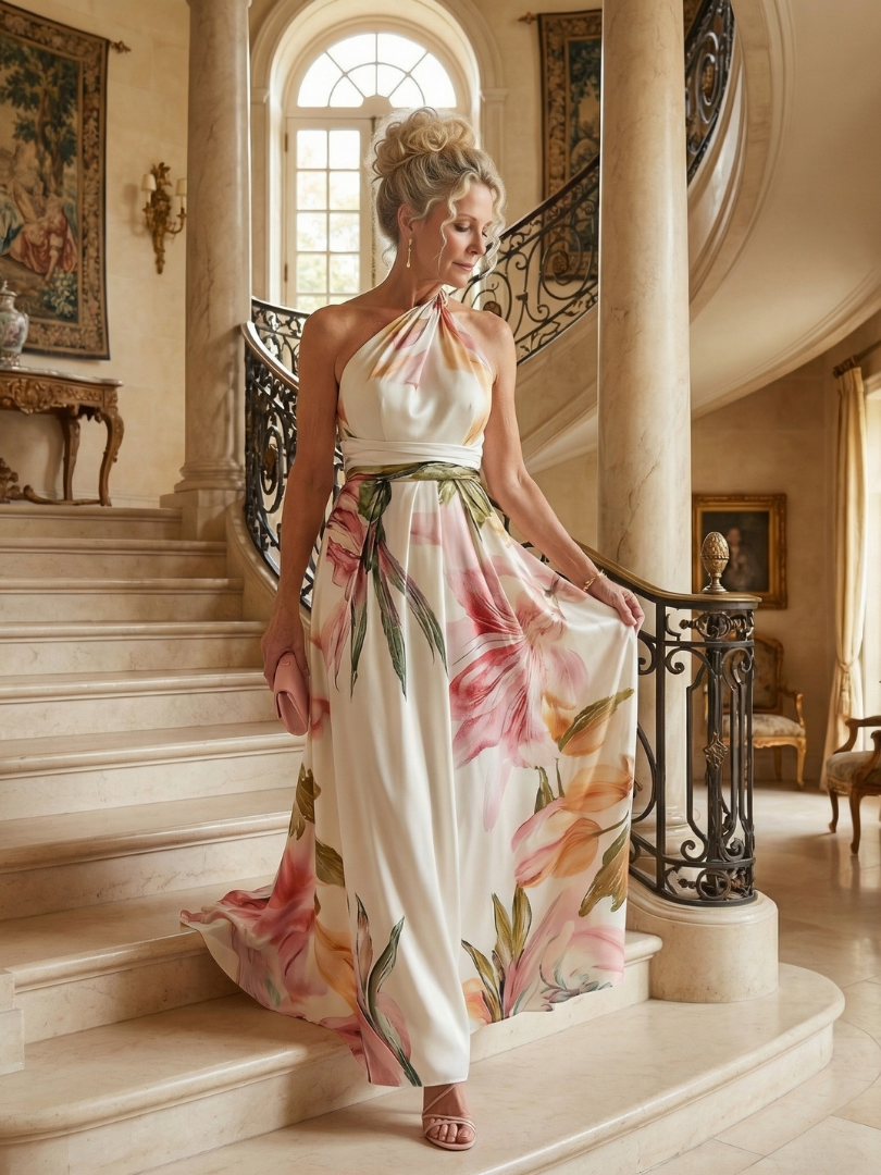 Amiel | Light Floral Vestido Maxi