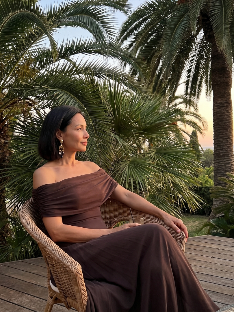 June | Off Shoulder Draped Vestido Midi