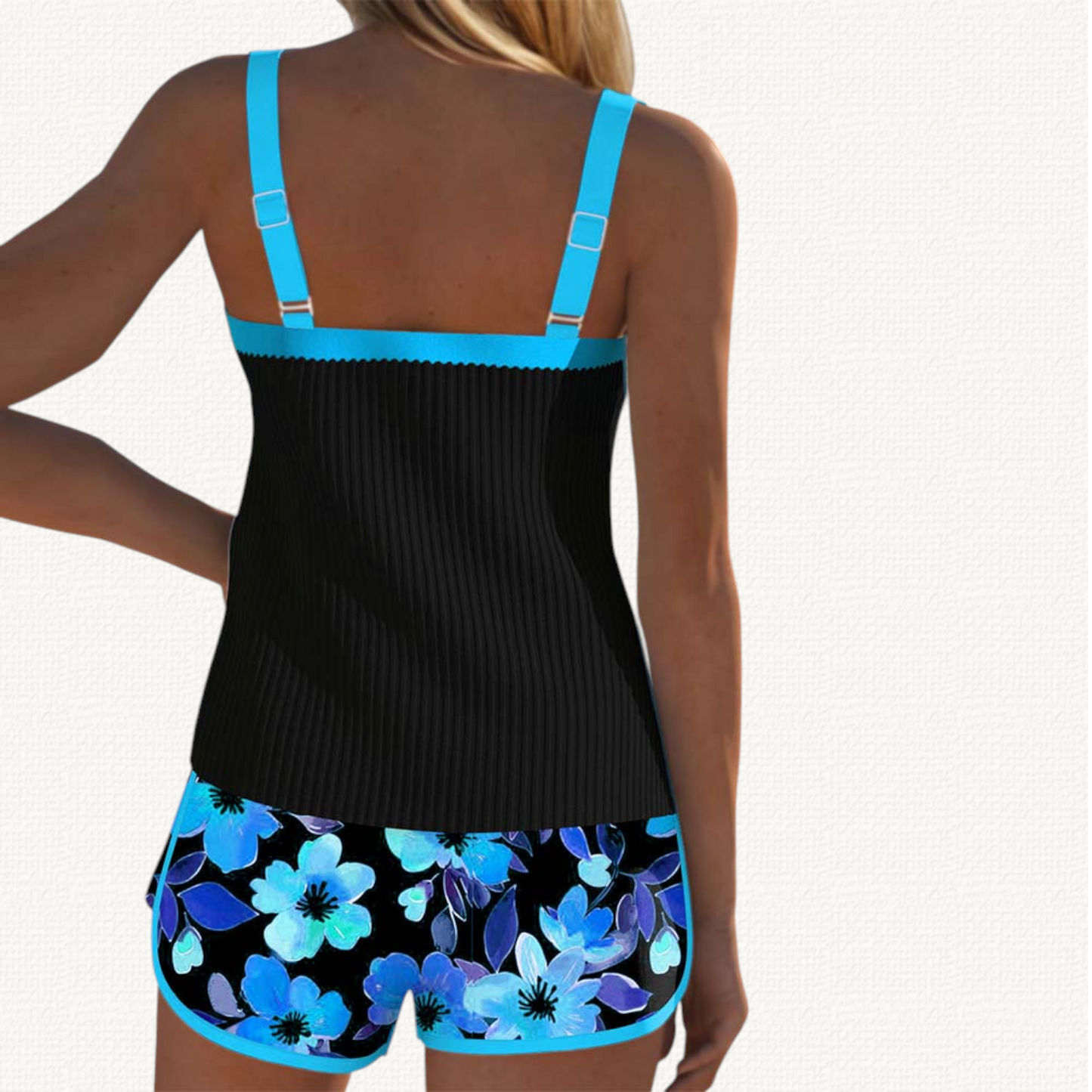 Marina | Ruffled Tankini Premium con Ruffles y Bermudas