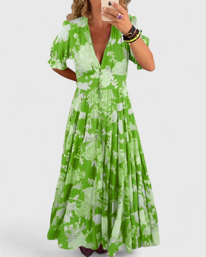 Miriam – Floral Vestido con V-Neck