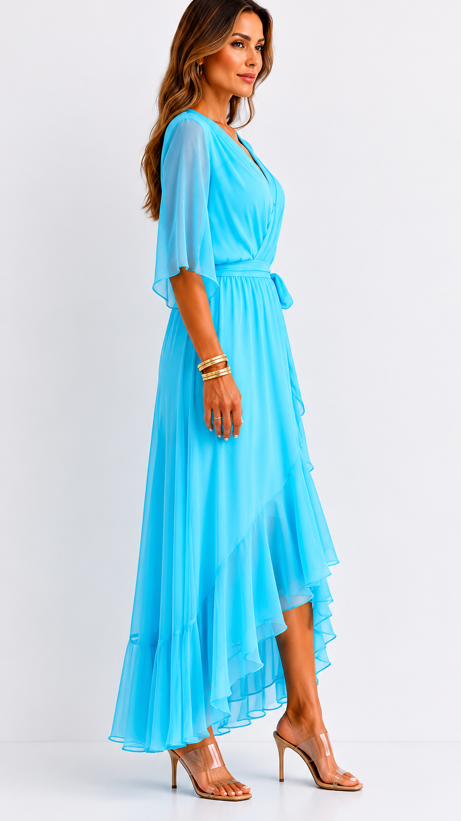 Isabelle | Elegant Chiffon Wrap Vestido Maxi