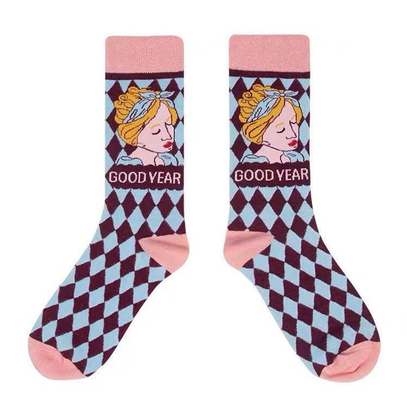 Inspiración Vintage-Freizeitsocken