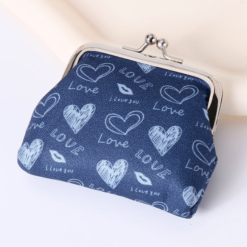 Silueta Corazón con Estampado de Autor Cartera de Piel Premium