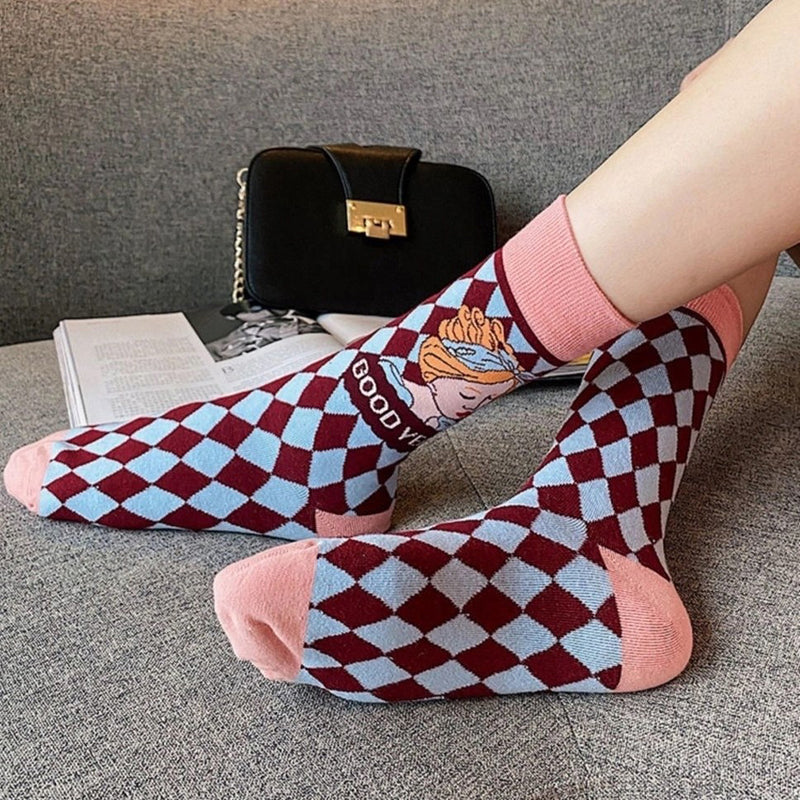 Inspiración Vintage-Freizeitsocken