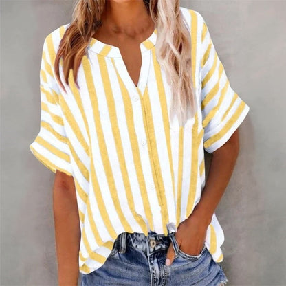 Lässige Gestreifte Blusa de Seda