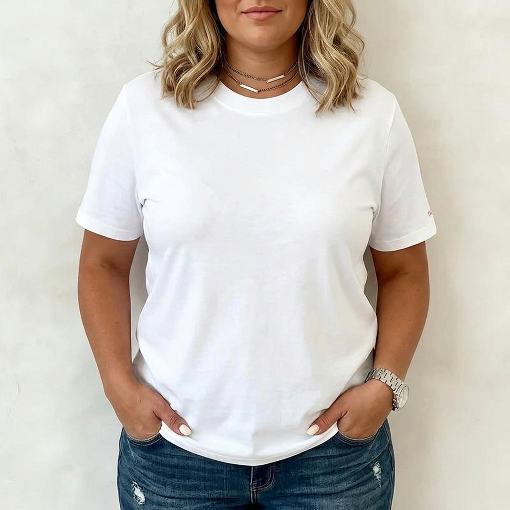 Mila | Casual Refinado Solid Color T-Camisa