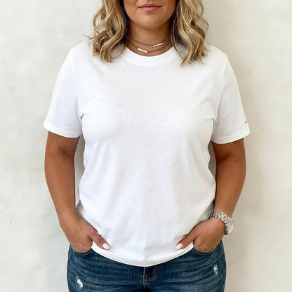 Mila | Casual Refinado Solid Color T-Camisa