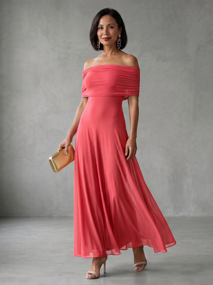 June | Off Shoulder Draped Vestido Midi