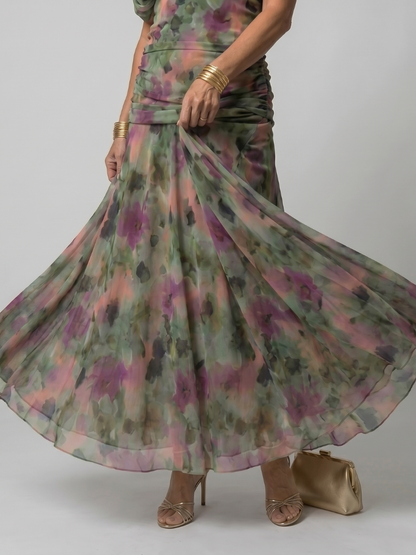 Calen | Off Shoulder Flow Vestido Midi