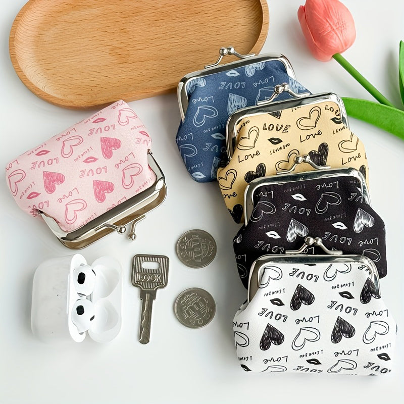 Silueta Corazón con Estampado de Autor Cartera de Piel Premium