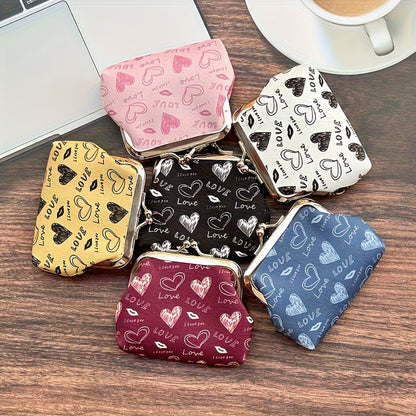 Silueta Corazón con Estampado de Autor Cartera de Piel Premium