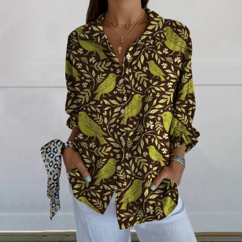 Donna | Leaf Print Blusa
