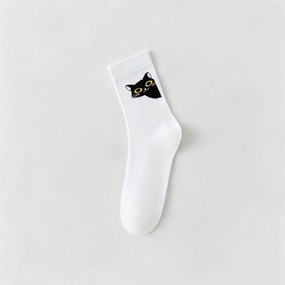 Lässige Calcetines de Hilo con Katzenmotiv