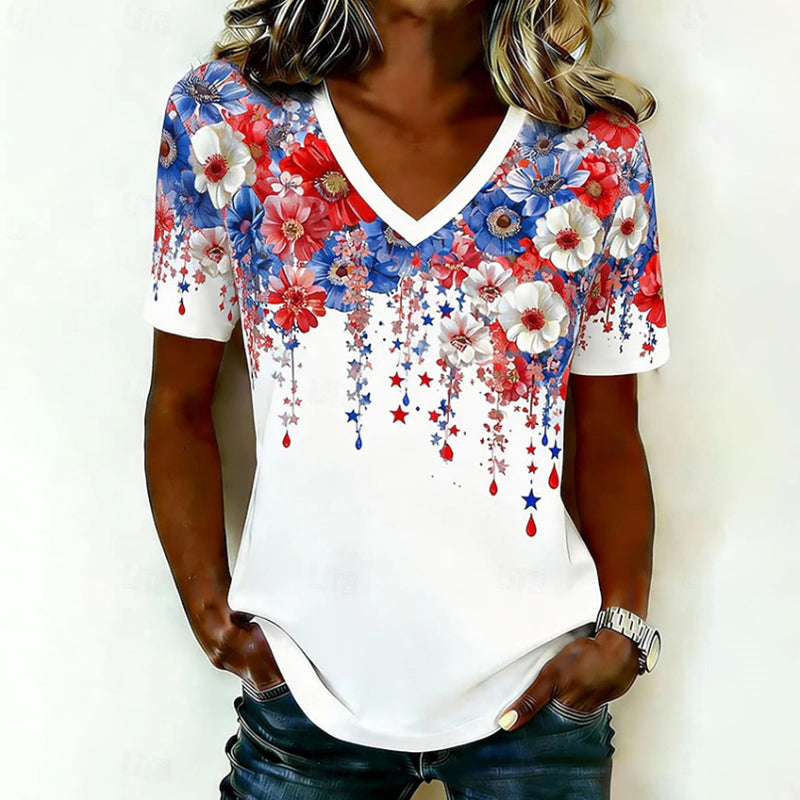 Inspiración Vintage-Camiseta Premium Cotton con Blumendruck