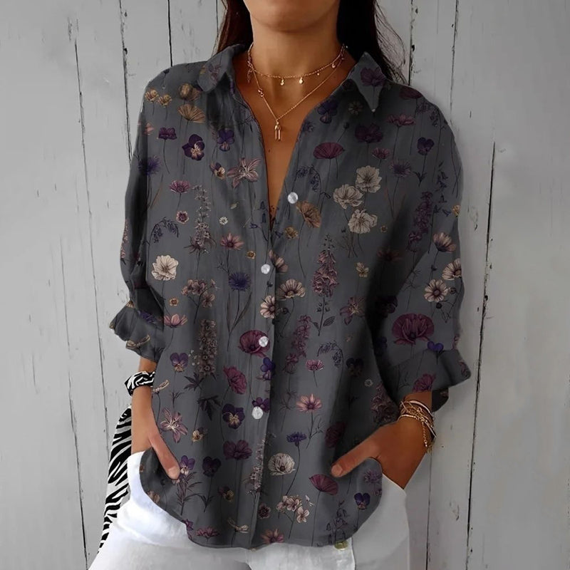 Daisy | Dark Floral Print Blusa
