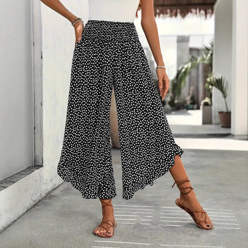 Lässige Weite Hose con Punkten