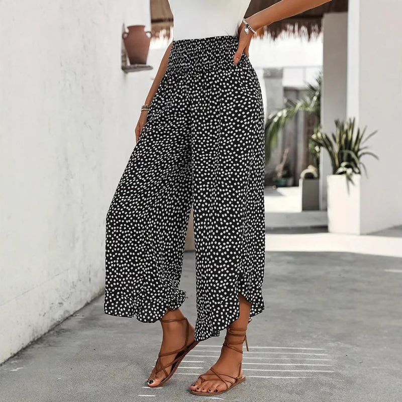Lässige Weite Hose con Punkten