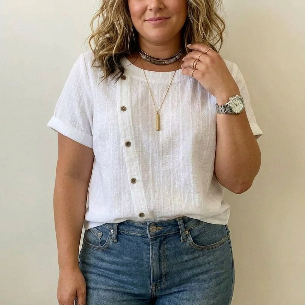 Penelope | Casual Refinado Solid Blusa