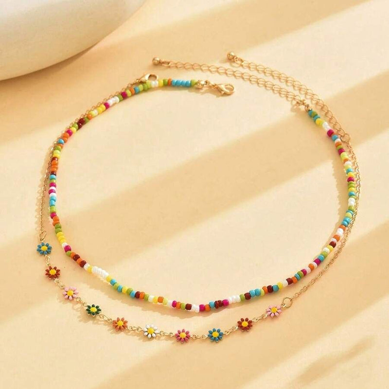 Boho-Chic Collar de Alta Joyería con Bunten Perlen