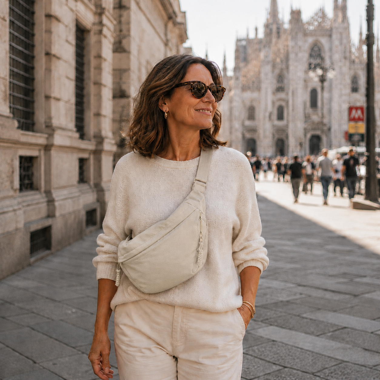 Rossana | Beige Bolso de Hombro