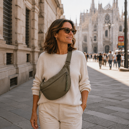 Agata | Olive Green Bolso de Hombro