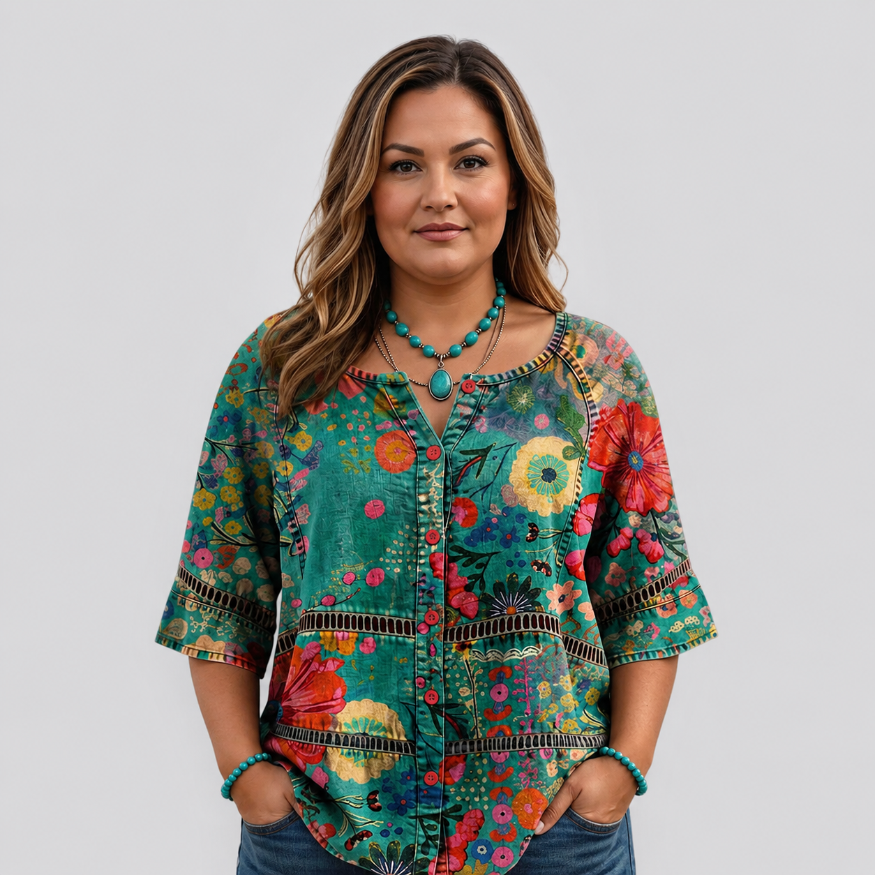 Emily | Inspiración Vintage Floral Print Blusa