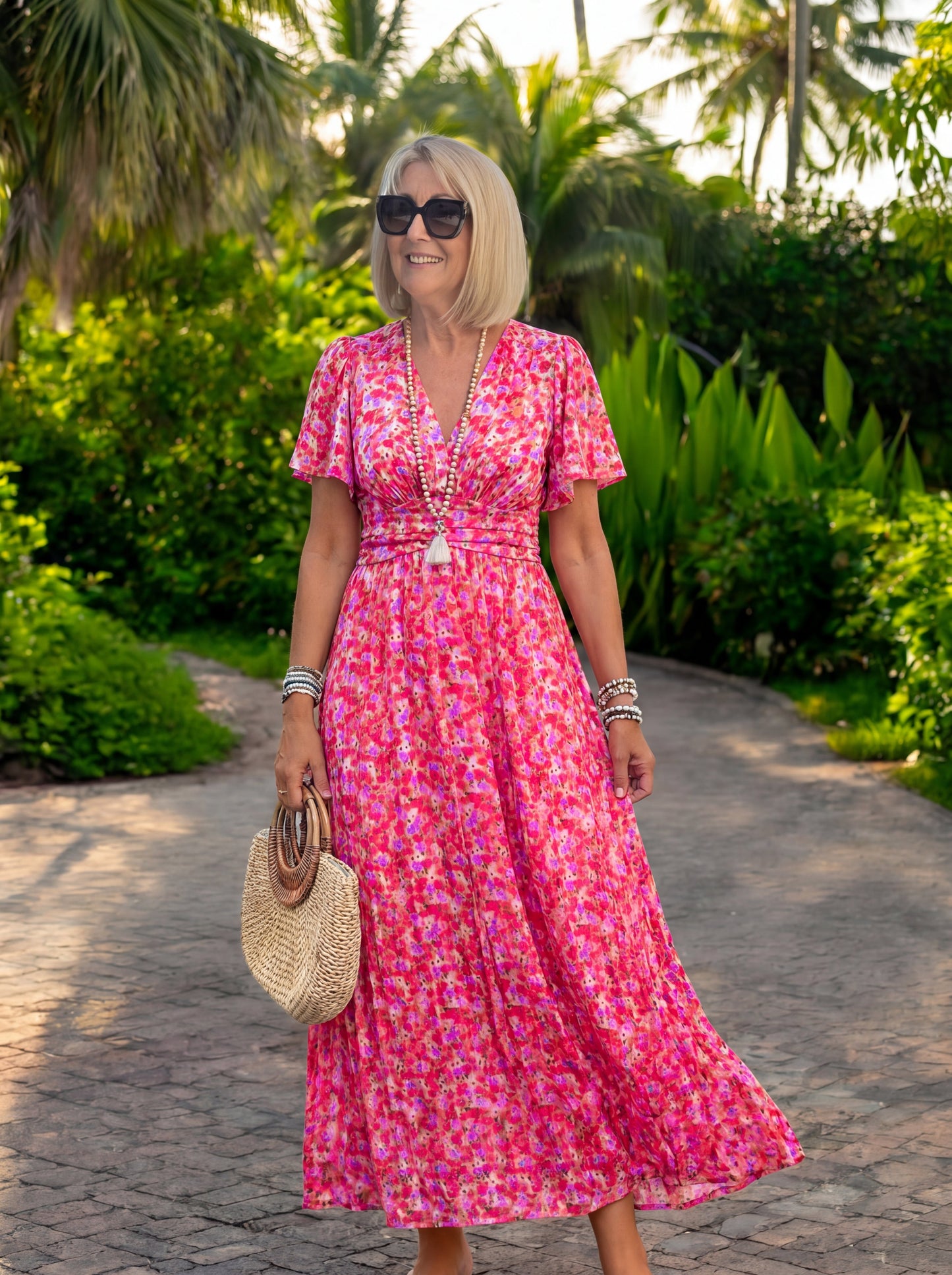 Elis – Long y flowy Vestido con Floral print