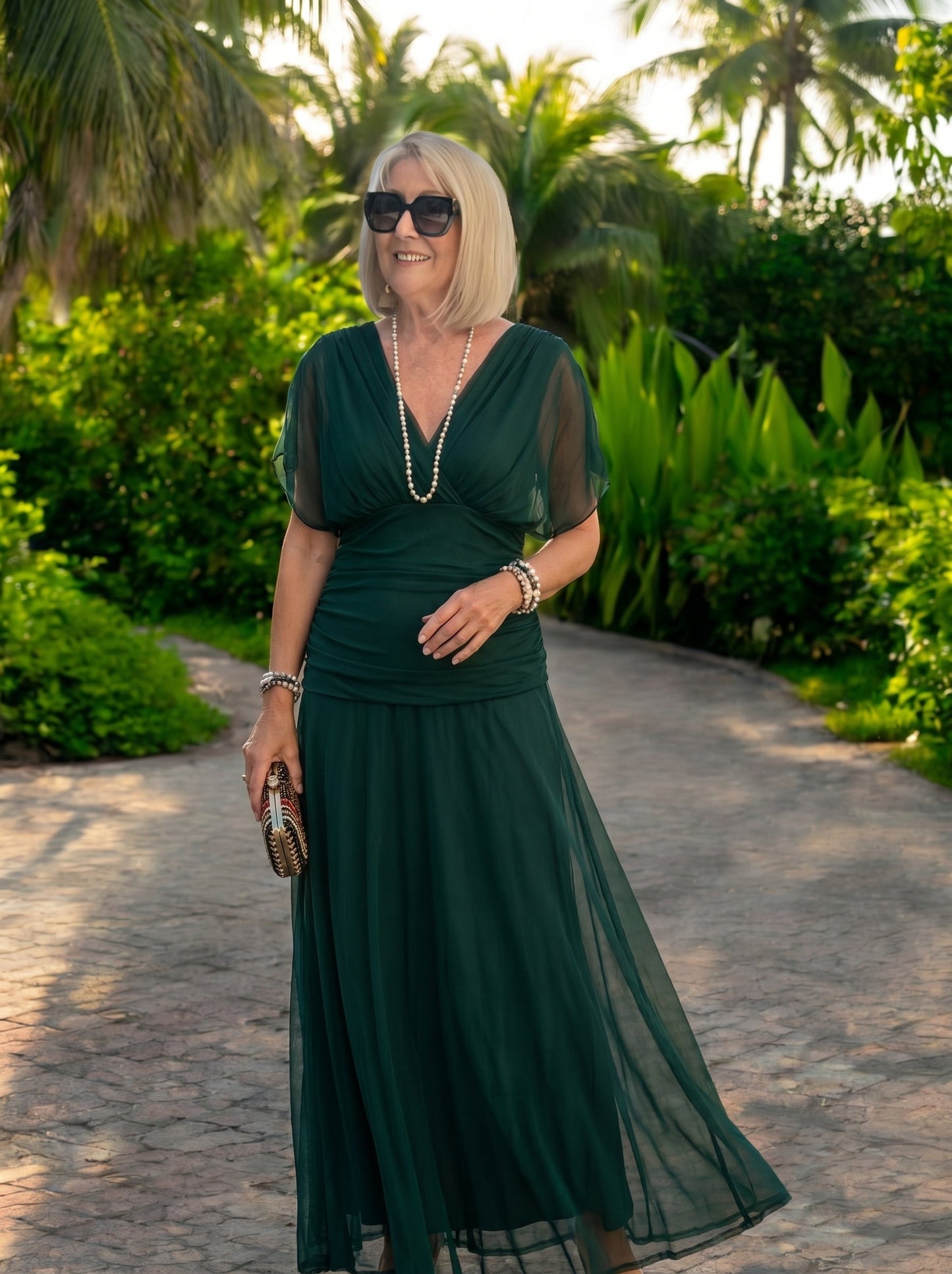 Luisa | Elegant Long Party Vestido con V-Neck