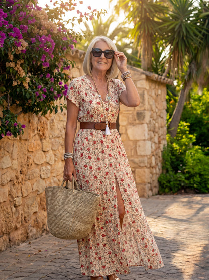 Joselin – Long Bohemian y Flowing Vestido con Belt