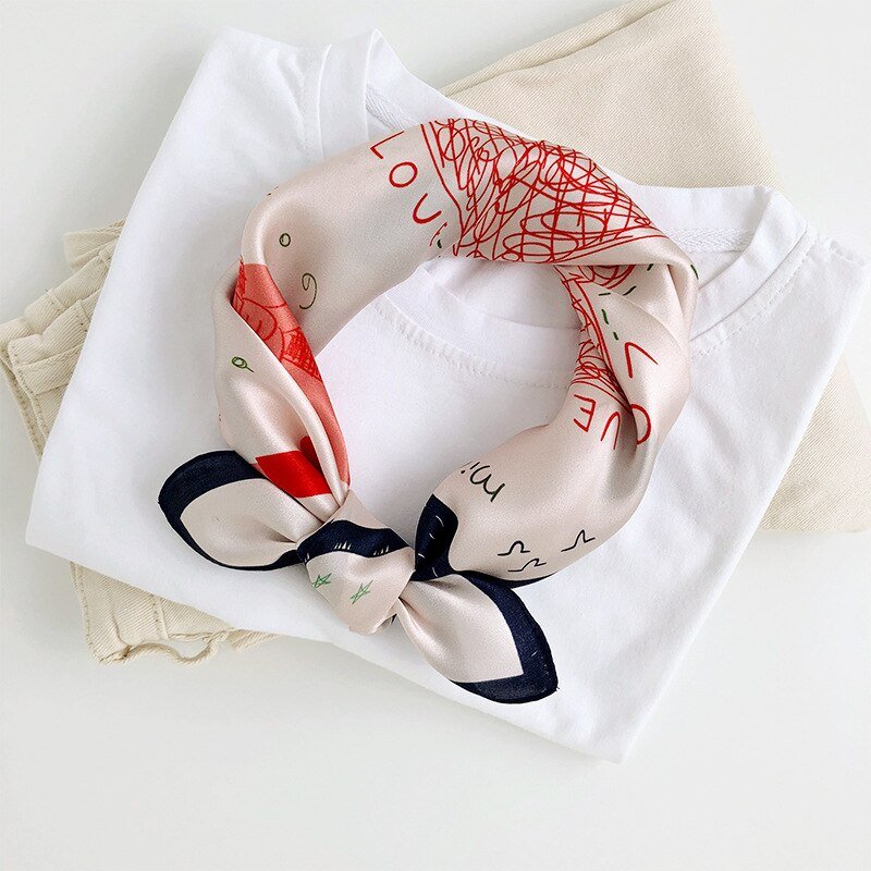 【100% Seide】Casual Refinado Foulard de Cachemira con Ilustración Felina