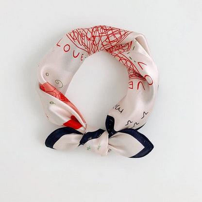 【100% Seide】Casual Refinado Foulard de Cachemira con Ilustración Felina