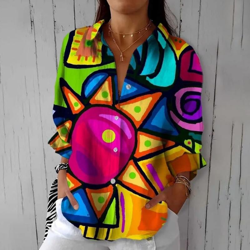 Deborah | Colourful Abstract Print Blusa