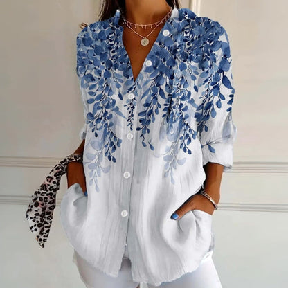 Fiona | Leaf Print Blusa