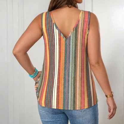 Amelia | Colorful Striped Top de Tirantes