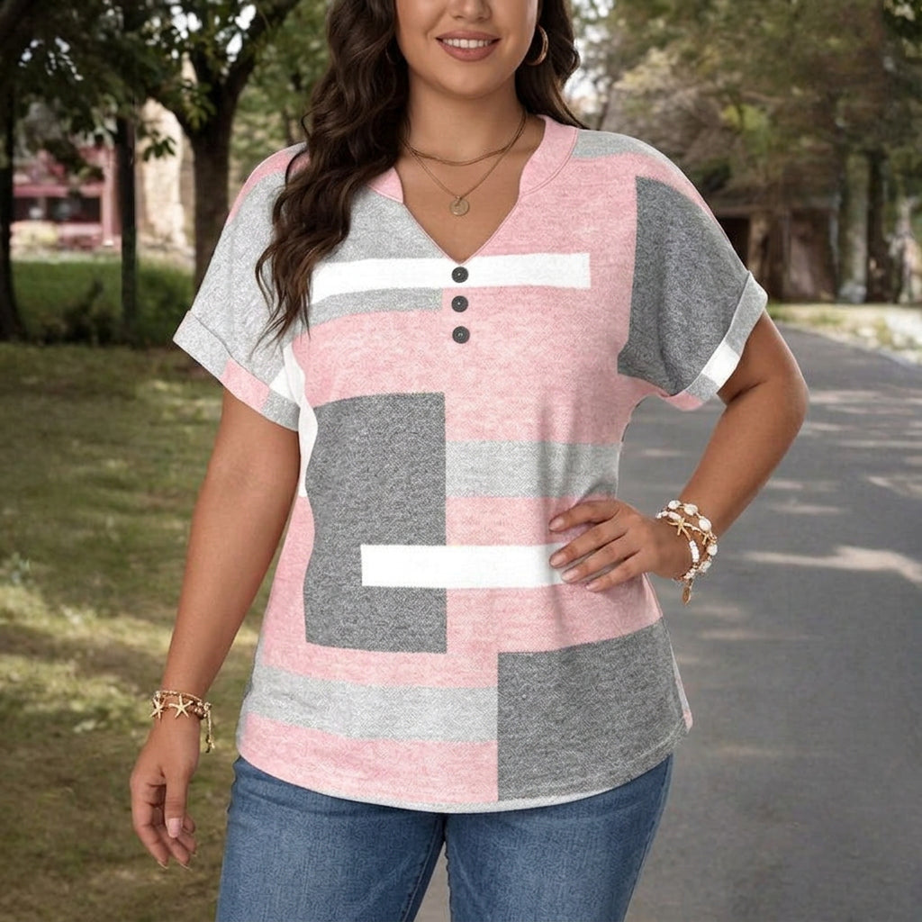 Abby | Casual Refinado Color Block Blusa