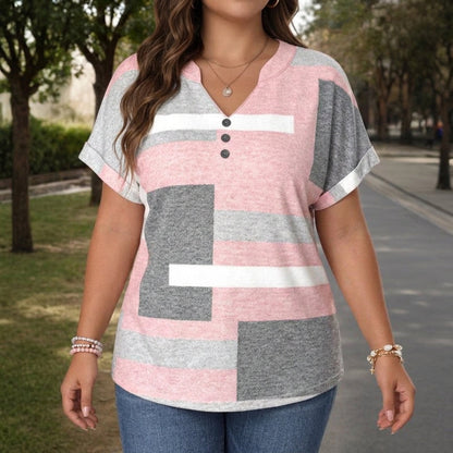 Abby | Casual Refinado Color Block Blusa