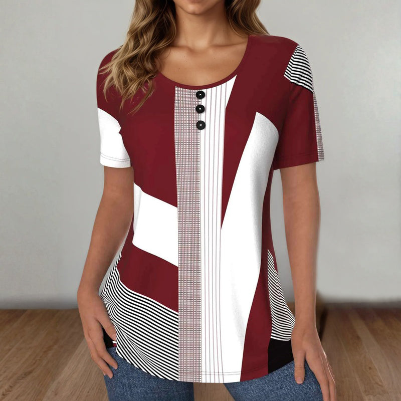 de Líneas Canale Camiseta Premium Cotton con Farbblock
