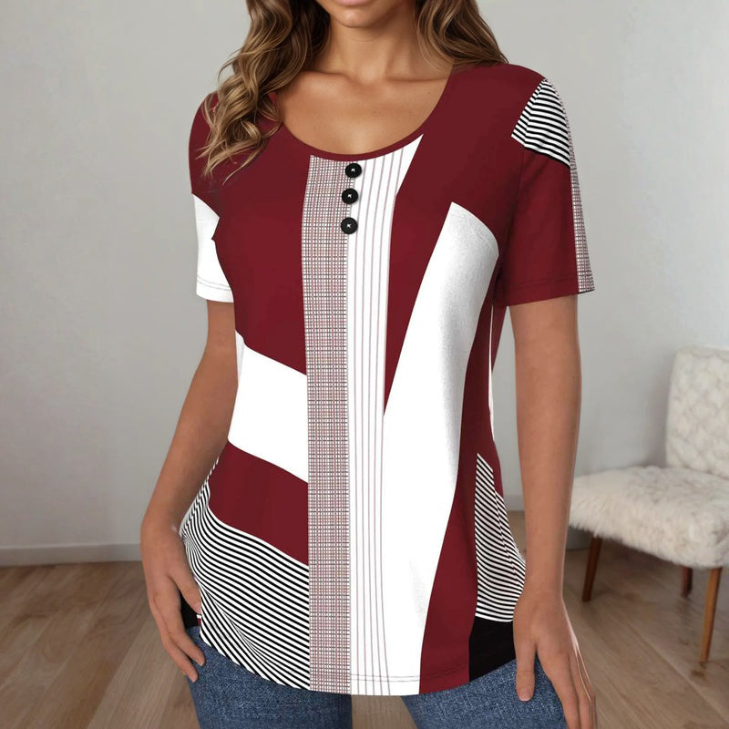 de Líneas Canale Camiseta Premium Cotton con Farbblock